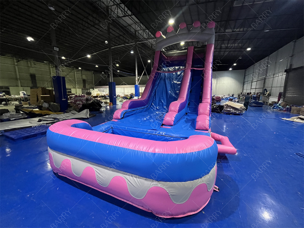 8.4x3.6x6m Custom Jumper Bouncy Kids Pink Princess opblaasbare waterslippen voor feest