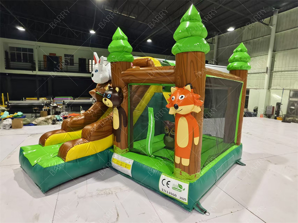 3.6x3x2.4m Dierenthema Regenwoud Springend Bouncy Castle Commercieel opblaasbaar Bounce House