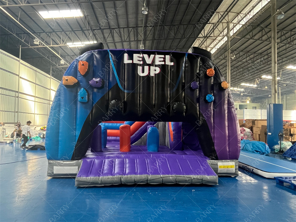 Aanpassen Grootte Groothandel Level Up opblaasbare uitsmijter Combo Bouncy Castle For Kids