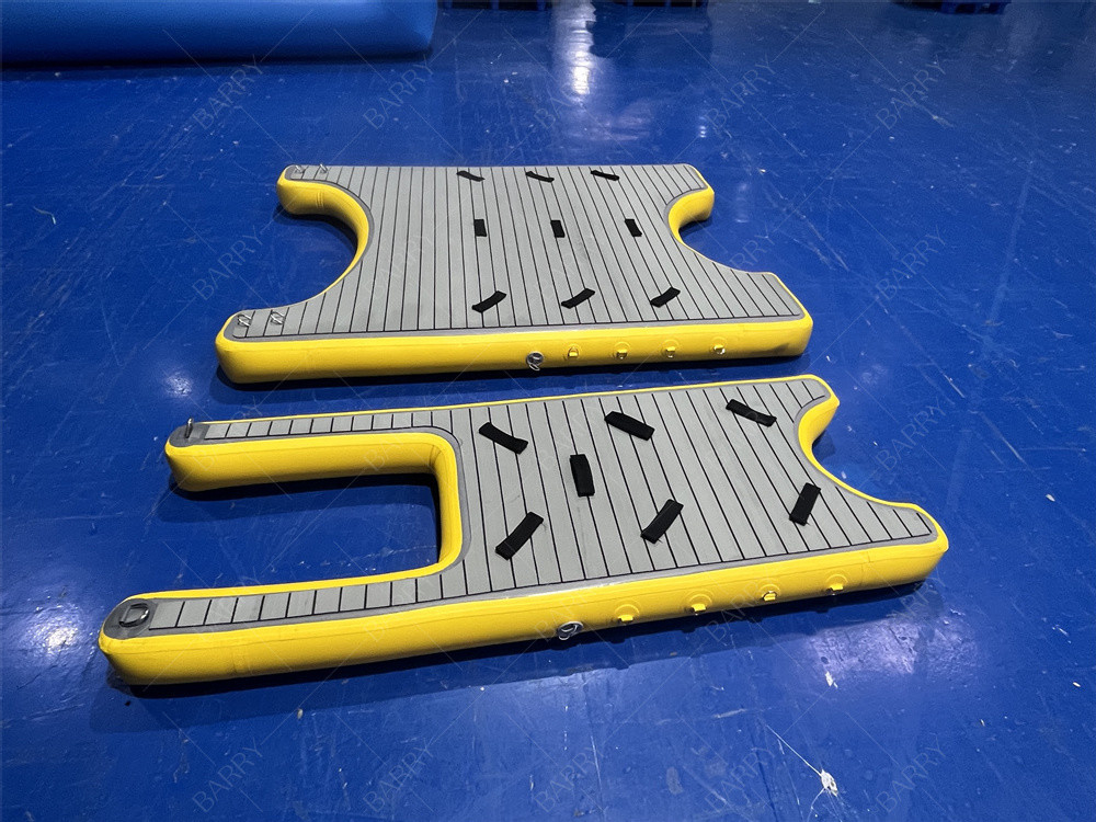 Drop Stitch opblaasbaar zwemplatform drijvend dok, opblaasbaar U-dock platform station voor boot en jetski