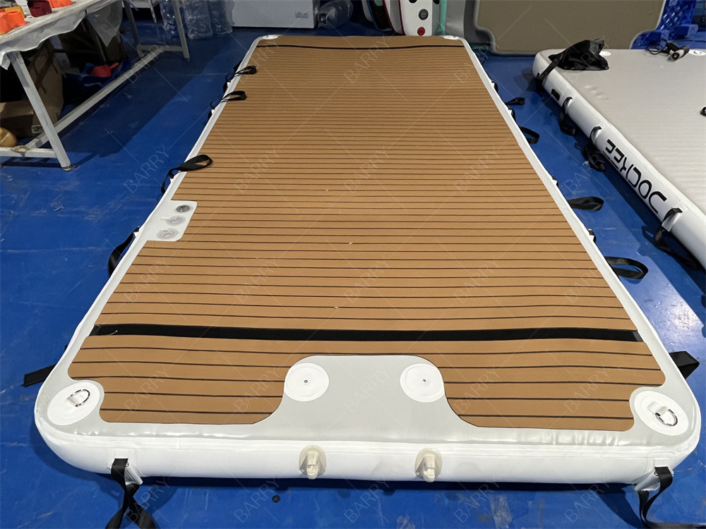 Drop Stitching Pvc Zwemwater Pontoon Opblaasbaar Floating Dock Platform Voor Jet Ski Yacht Island
