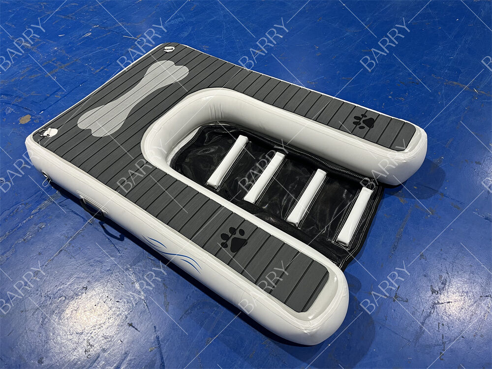 Opblaasbare Hondenhelling Opvouwbaar Dierenplatform Water Drijvend Dok Met Antislip Eva