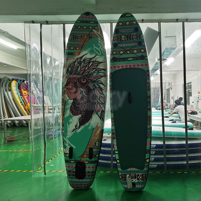 De Stof Opblaasbare Standup Paddleboard van de dalingssteek voor Enige Persoon