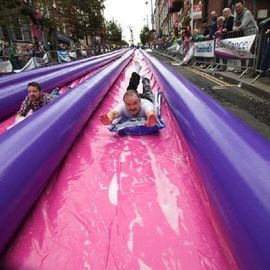 500ft Opwindende Grote Opblaasbare Dia's, de Stadsdia van het 3 Steeg Lange Water
