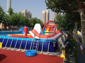 Commerciële van het de Pool Rode Water van het Metaalkader de Diapool met Drijvend Speelgoed