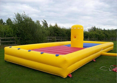 De gele 35x12ft Opblaasbare Interactieve Spelen Aangepaste Eliminator stelt Bungee-Looppas in werking