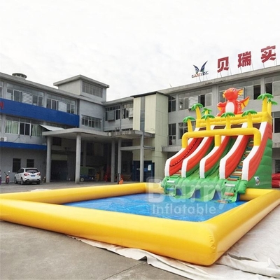 SCT Groot openlucht opblaasbaar waterpretpark Mobiele landwaterparken
