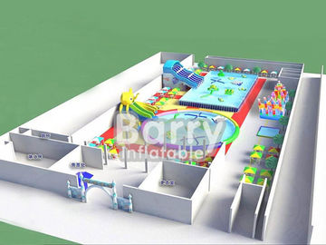 Opblaasbaar het waterpark van de pooldia, grappig opblaasbaar park dat voor jonge geitjes wordt ontworpen