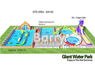 3D Opblaasbare van het Parkbouw Reuze 0.55mm van het Binnenplaatswater Geteerde zeildoek van pvc