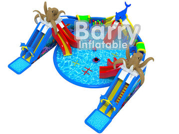 Het reuzepretpark van het Octopuswater, Draagbare Slag - omhoog Waterpark met Drijvend Speelgoed