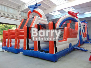 Volwassenen Reuze Opblaasbare Slag - omhoog Spelen 30 X 8 X 7m van de Hinderniscursus 0.9mm pvc