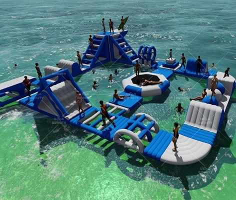 OEM dekzeil Opblaasbaar Drijvend Waterpark Familieresorts Waterparken Drijvend Opblaaseiland