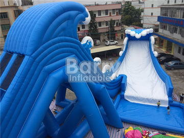 Blauwe Golf 36 * 20 * 15m Reuze Opblaasbare Waterdia met Poolce/ul Ventilator