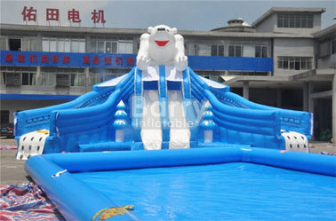 Openlucht draag Reuze Opblaasbaar Waterpark met het Geteerde zeildoekmateriaal van pvc van EN14960 0.55mm