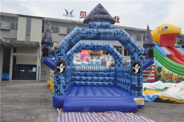0.55mm van het de Uitsmijter Blauw Blok van pvc Opblaasbaar het Huiskasteel van Bouncy voor Halloween-Festival