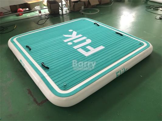 Logo beschikbaar opblazen opblaasbare pontonboot voor vissen zwemplatform voor rivier