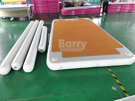 Drop Stitch PVC Houten Stijl Opblaasbaar Zwemplatform Voor Boot Met Boot Dock Bumper