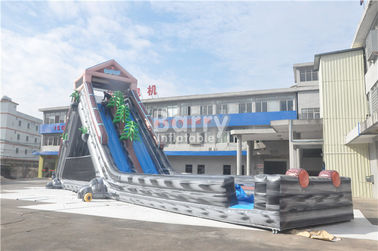 Grijze Reuze Opblaasbare het Waterdia 25x4.3x9.5M van de de Zomer Commerciële Plons