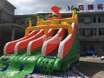 Pvc-Dia van het Dinosaurus de Dubbele Opblaasbare Water voor Pool met Landend Bed