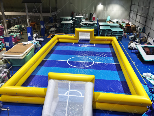 Opblaasbaar voetbalveld 20x10m PVC-doek met luchtblazer