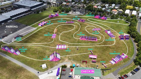 NL Grote Opblaasbare Hindernisbaan Opblaasbare 5K Hindernissen Race