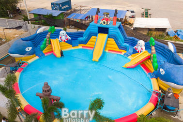 Het bedrijven Opblaasbare Terrein van het de Speelplaats Commerciële Water van het Waterpark met Ventilator