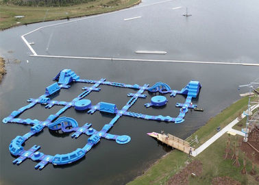 0.9mm Plato Parken van het het Geteerde zeildoek de Reuze Opblaasbare Water van pvc, de Sportpark van Aqua van het Golfeiland 65 Delen