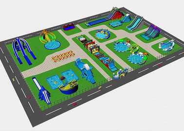 Toevlucht Commercieel Opblaasbaar Water met Park met Dia met Pool op Grondland