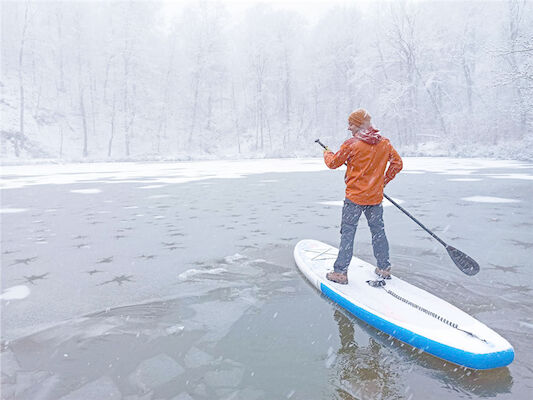 Opblaasbare SUP van SCT Raad die de Veilige Koude Peddel van Weersnowboard blijven