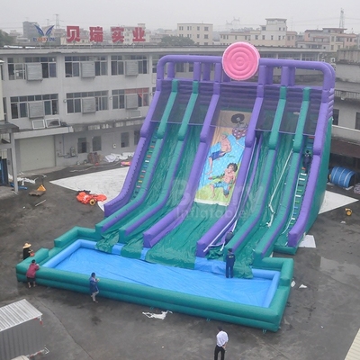 0.55mm pvc paste Dia van het 4 Stegen de Opblaasbare Water met Pool voor Volwassene of Jonge geitjes aan