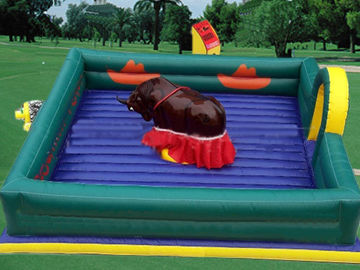 Vierkante Opblaasbare Mat Mechanische Stier, pvc-Geteerd zeildoek Opblaasbare Mat met Mechanische Rodeostier