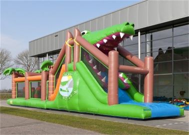 Mooie Groene Haaislag - omhoog Hinderniscursus voor Jonge geitjes Reuze Opblaasbare Spelen