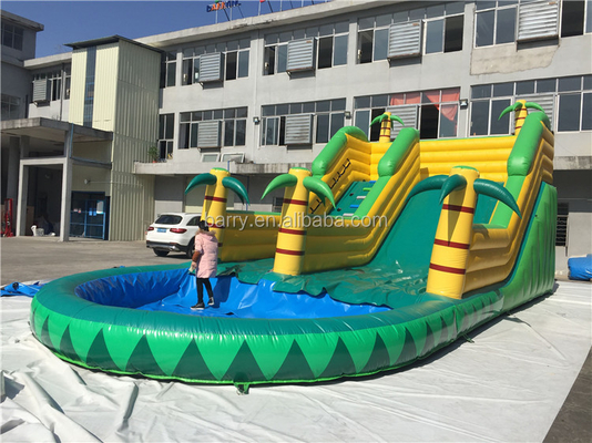 Kokospalm Opblaasbare Waterslide 12X5m Vlam - vertrager