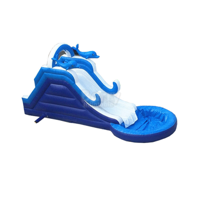 Geteerd zeildoek Blauwe Golf Opblaasbare het Beklimmen Waterdia 10x3.5x4.3m