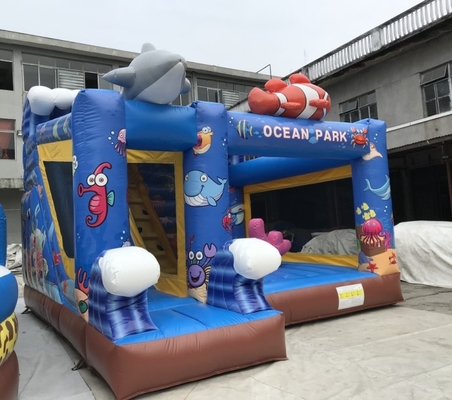 0.55mm de Uitsmijter van pvc Opblaasbaar Oceaan Als thema gehad het Springen Kasteel met Dia 7mLX5mWX4mH