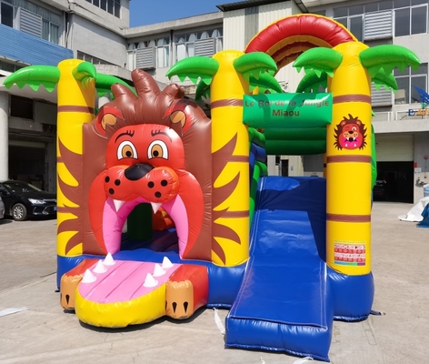 Pvc Opblaasbaar Dierlijk Lion Jumping Castle For Kids 5mLX5mWX4mH