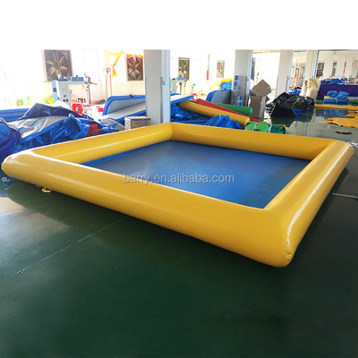 0.9mm van het het Geteerde zeildoek Draagbare Water van pvc Geel en Blauwe Pool 4*4m